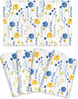 Navy Blue Yellow Flower Placemats Set of 4 12"x18", Watercolor Floral Decorative Table Mats for Kitchen Dining Table Spring Summer Place Mats Heat Resistant Washable