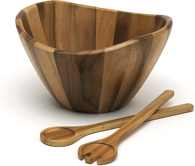 Lipper International Acacia Large Wave Bowl by LipperInternational
