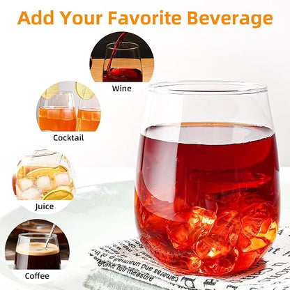 UMEIED 16oz Glass Tumbler, Smooth Flat Bottom | 12 Pack Tumbler - Image 3