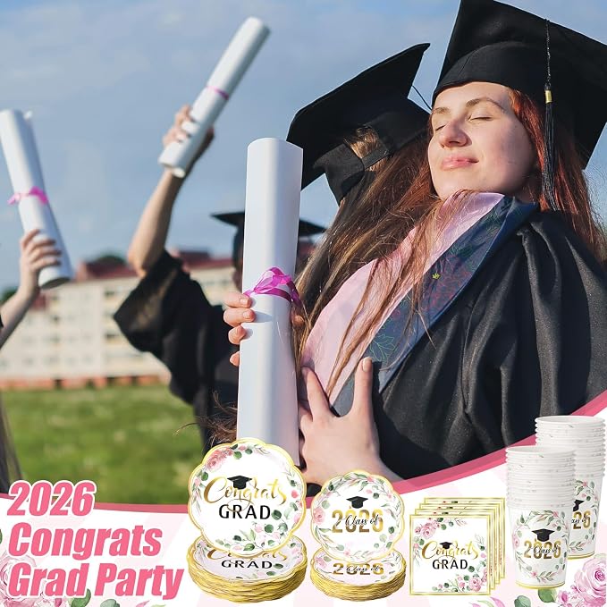 Pickmesh 250 Pcs Class of 2026 Graduation Party Supplies - Image 4
