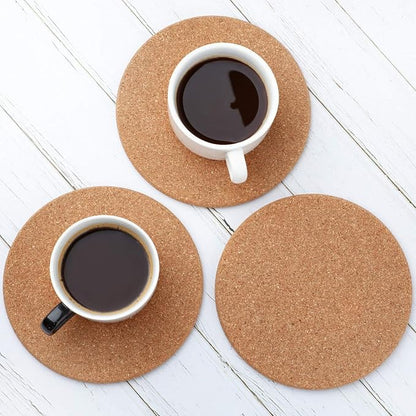 Boao 6 Pcs Round Cork Trivets for Hot Dishes, Hot Pots and Pans, 6 Inch | High - Image 3