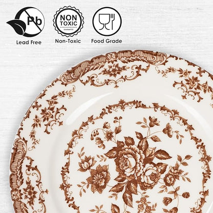Salad Plates, 8.5 Inch Floral Plate, Microwave Safe, Dessert Porcelain Serving - Image 3