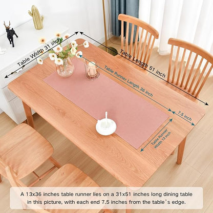 Faux Linen Small Table Runner Water Resistant 13 x 36 in, Coffee Table Runner - Image 2