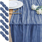 Cheesecloth Table Runner 10FT 6Pcs Blue Boho Gauze Sheer Runners | Cheese Cloth by Xiomot