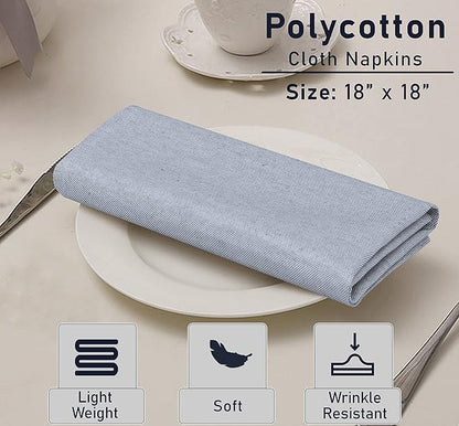Ruvanti Cloth Napkins Set of 12, 18x18 Reusable Napkins Cloth Washable, Soft & Durable Table Napkin, Poly Cotton Fabric Dinner Napkins for Parties, Christmas, Thanksgiving, Weddings - Grape