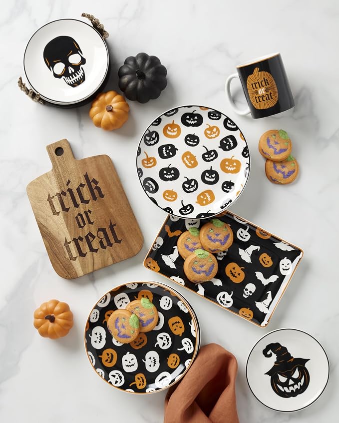 Oneida Dinnerware Set, Vintro Halloween Accent Plates, Dishwasher Safe - Image 6