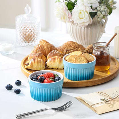MALACASA Ramekins 6 oz Oven Safe, Small Ceramic Souffle Dishes - Image 7
