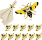 Bee Napkin Rings Set of 12 Glossy Yellow Honeybee Napkin Holders by DavifinaNapkinRings