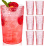 Ciaell 12 Pack Pink Plastic Water Glasses by Ciaell