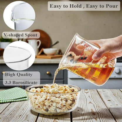 High Borosilicate Glass Measuring Cup-V-Shaped Spout，Glass Measuring Beaker - Image 3