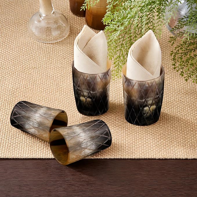 Handicrafts Home Viking Horn Shot Glasses Set of 4, Handmade Natural Ox Horn - Image 6