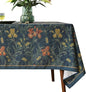 patdrea Designer Vintage Dark Blue Linen Rectangle Tablecloth,French Rustic Floral Pattern Tablecloths,Decorative Table Cover Cloth for Kitchen,Dining,Tea Party,Home,Christmas,55"*79"