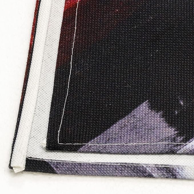 Modern Burlap Table Runner, Abstract Red and Black Art Table Runners - Image 5