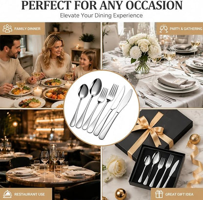 48-Piece Silverware Set with Steak Knives - Image 7