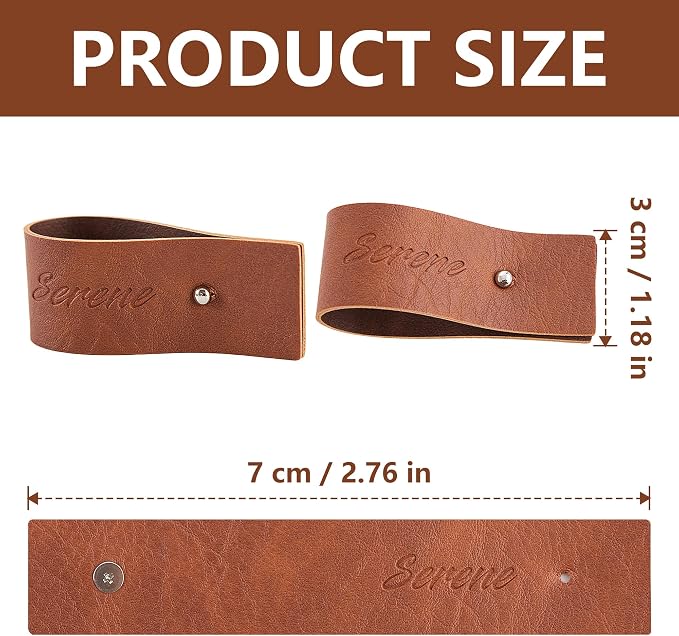 Reddish Brown Napkin Rings Set of 6 – Elegant Leather Napkin Ring Holders - Image 2