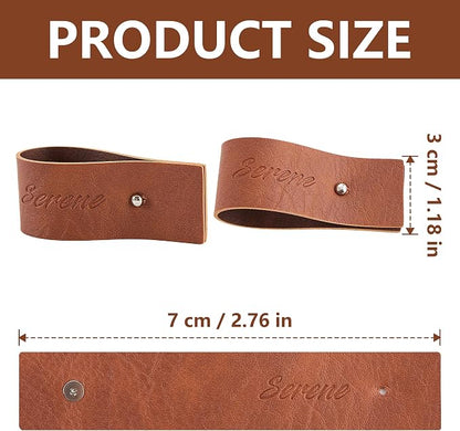 Reddish Brown Napkin Rings Set of 6 – Elegant Leather Napkin Ring Holders - Image 2