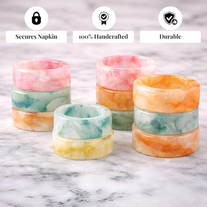 Unique Artisan Resin Napkin Rings Set of 48, Luxurious Modern Table Decor - Image 7
