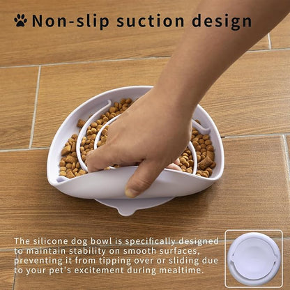 Bifeaw Slow Feeder Dog Bowls, Dishwasher Microwave Safe Silicone Puppy Puzzle - Image 2
