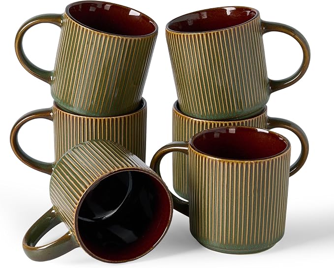 famiware Coffee Mug Set for 6, Star 12 oz Catering Mugs Cup Set by Famiware