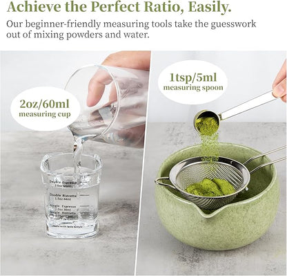 YIBO Matcha Whisk Set With Bowl, Ceramic Matcha Making Kit Includes Bamboo Whisk - Image 3