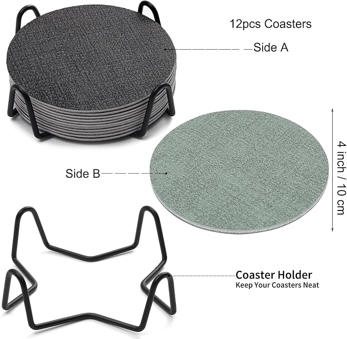 Faux Leather Drink Coasters - Image 9