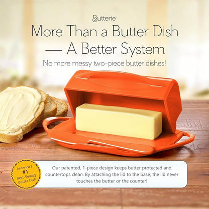 Flip Top Butter Dish with Attached Lid & Matching Knife, 2 Pack - Image 2
