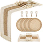 Placemats Set of 4 w/Charger Plates Table Mats Table Runner & Napkin Rings | by Zology