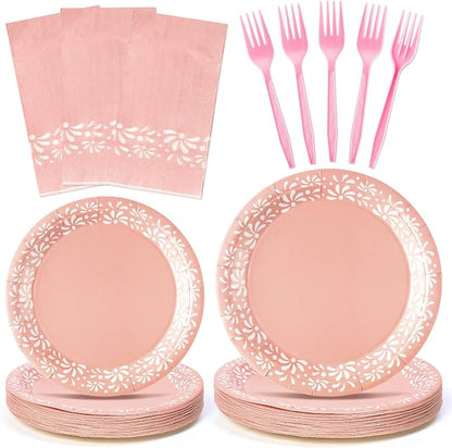 96Pcs Pink Platos De Barro Mexicanos Cielito Lindo Terracotta Clay Party Plates by G1ngtar