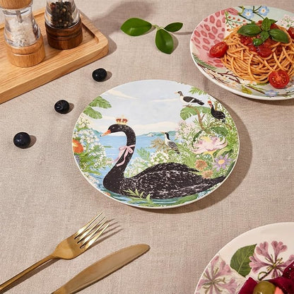 8.5 Inch Ceramic Plates Set of 4, Salad & Dessert Appetizer Plates | Kitchen - Image 6