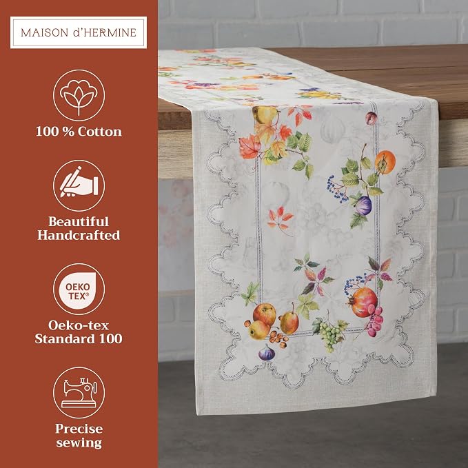 Maison d' Hermine Table Runner 100% Cotton 14.50" x 108" | Table Runners 108 - Image 2