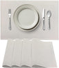 Premium European Cloth Table Linen Placemats - 56% Cotton 44% Linen Fabric, Jacquard Woven Design - for Occasions or Daily Use - Machine Washable - Carlo Lamperti Italy - Natural, 20"x14" (Set of 4)