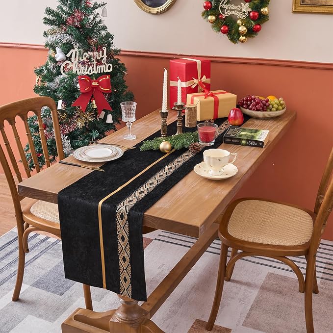 Table Runner, Velvet Sequin Luxury Runner - Image 2