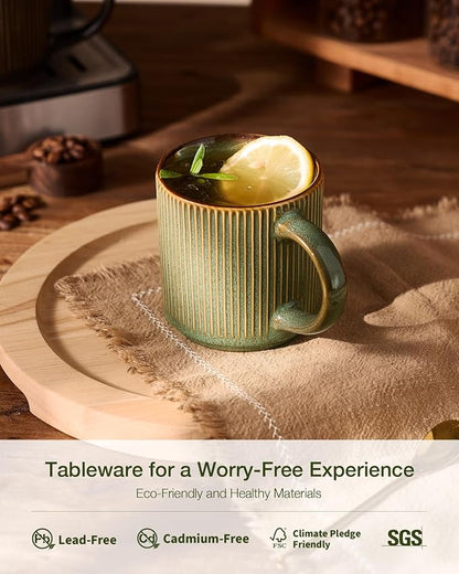 famiware Coffee Mug Set for 6, Star 12 oz Catering Mugs Cup Set - Image 3