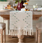 Boho Table Runner 13 x 108 Inch Long Natural Cotton Woven Runner by Caflife
