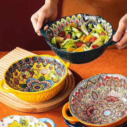 XKXKKE 5 Pack Boho Ceramic Serving Bowls - Image 2