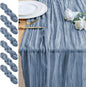 Cheesecloth Table Runner 10FT 6Pcs Dusty Blue Boho Gauze Runners | Cheese Cloth by Xiomot