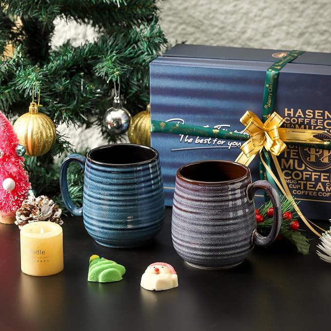 HASENSE Ceramic Coffee Mug Set, 20 Oz Tea Cups - Image 3