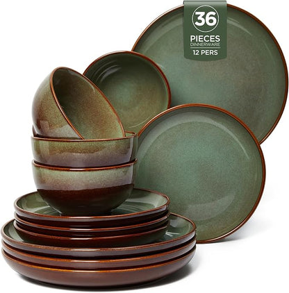 Stoneware Dinnerware Sets Service by Pokini
