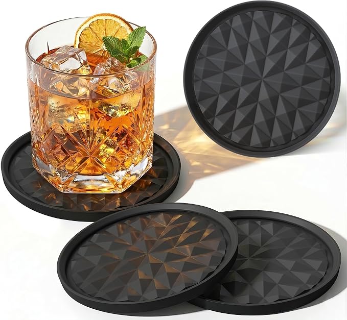 Silicone Drink Coasters Set of 4, Coaster by Wingcases