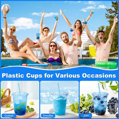 KesaPlan 50 Pack 16 oz Blue Plastic Party Cups - Image 6