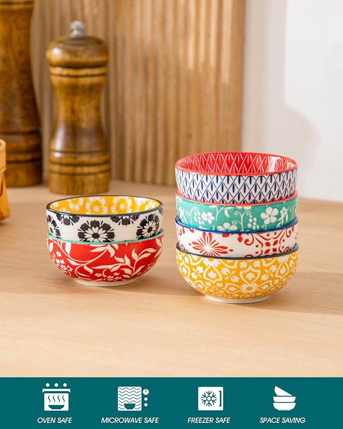 vancasso SELENE 2.7 Oz Ceramic Mini Dipping Bowls Set of 6, 3 Inch | - Image 5