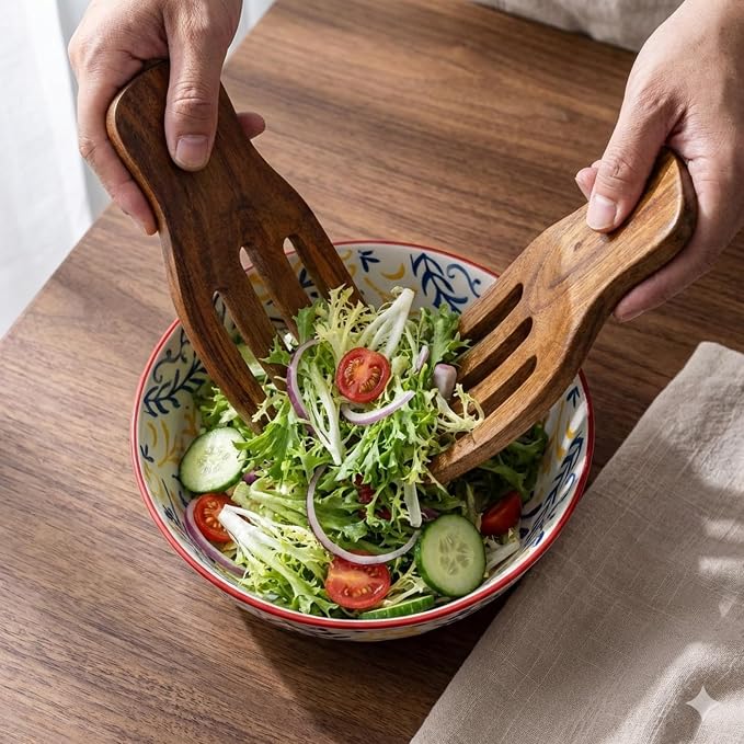 Salad Hands - Set of 2 Acacia Wood Salad Servers - Image 8