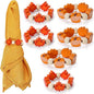 KPOSIYA Fall Napkin Rings Set of 6, Thanksgiving Pumpkin Maple Leaf Napkin Rings by KPOSIYA