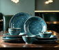 4-piece set, natural active glaze plate and bowl set, microwave and dishwasher by Unknown