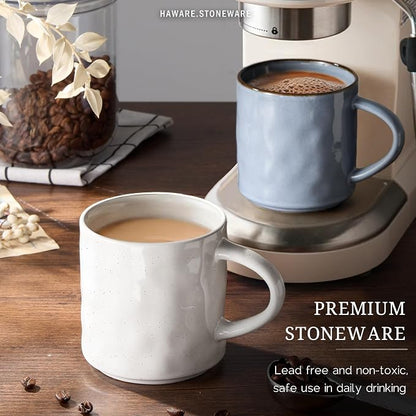 HaWare 14OZ Coffee Mugs Set of 4, Stoneware Coffee Cups - Image 4