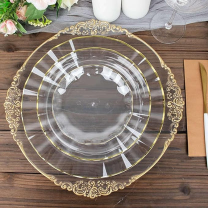 Efavormart 11" Dinner Plates – Set of 10 Plastic Clear Round Disposable Plates - Image 2