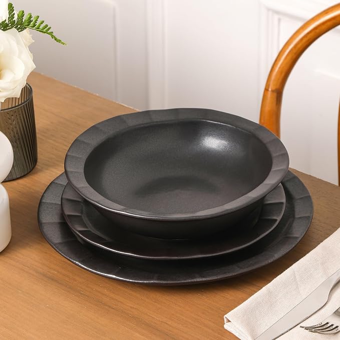 Stone Lain Oasis 12-Piece Dinnerware Set Stoneware, Dishwasher and Microwave - Image 8