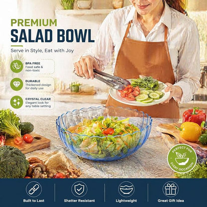 Fasmov 4 Pack Plastic Serving Bowls, Plastic Salad Mixing Bowls, 74oz Break - Image 7