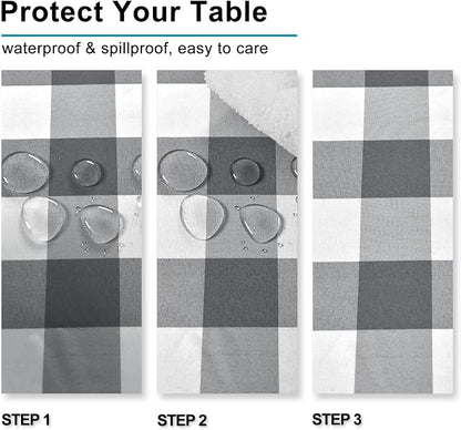Buffalo Plaid Tablecloth, 2 Pack, 54 x 108 inch, Stain and Wrinkle Resistant - Image 4