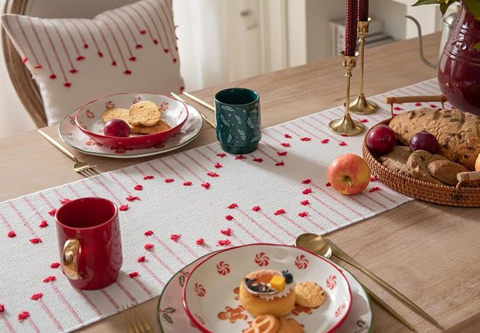 Christmas Table Runner 13 x 90 Inch Long Natural Cotton Woven Runner - Image 3